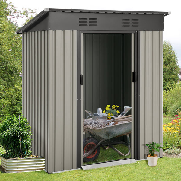 AECOJOY 5 ft. W x 3 ft. D Metal LeanTo Storage Shed & Reviews Wayfair